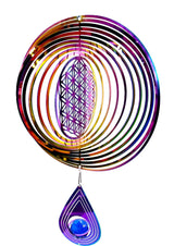 Medium Cosmo Windspinner Blume des Lebens - Rainbow Drop