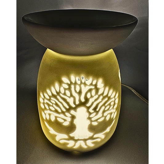 Duftölbrenner Weiß Lebensbaum mit Vögeln 13 cm (groß)