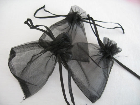Organzabeutel 10 x 15 cm - Schwarz (100st)
