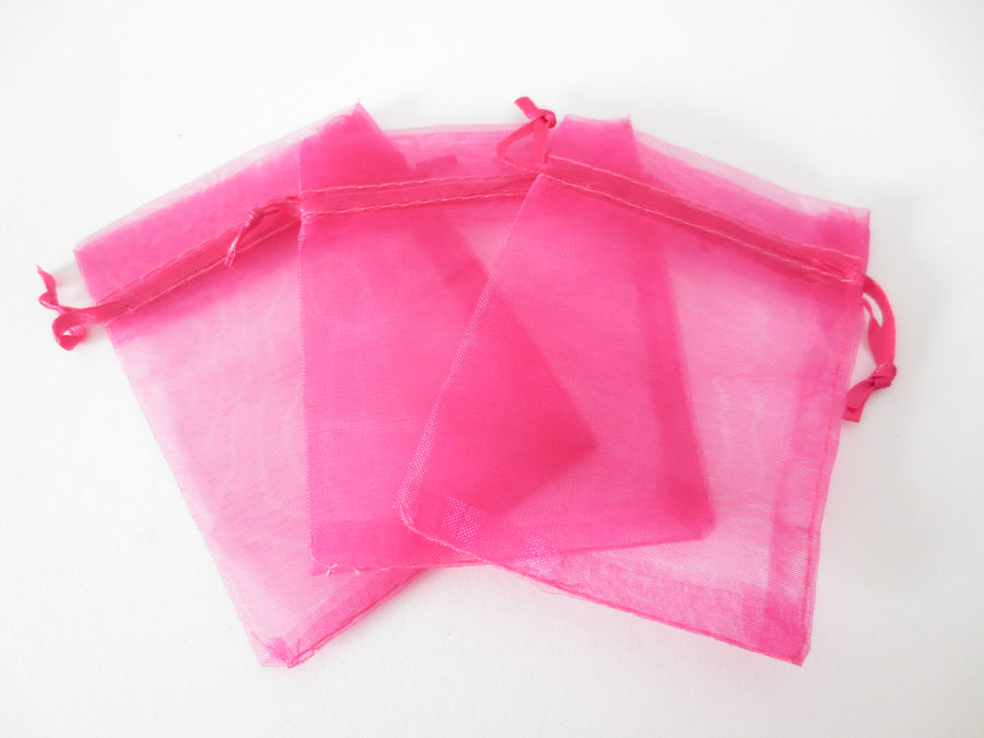 Organzabeutel 7,5 x 10 cm - Fuchsia (100 Stück)