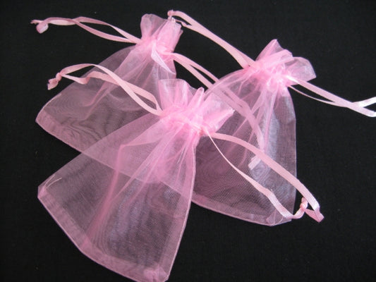 Organzabeutel 7,5 x 10 cm - Rosa (100 Stück)