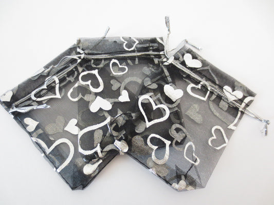 Organzabeutel Herzen - 7.5cm x 10cm