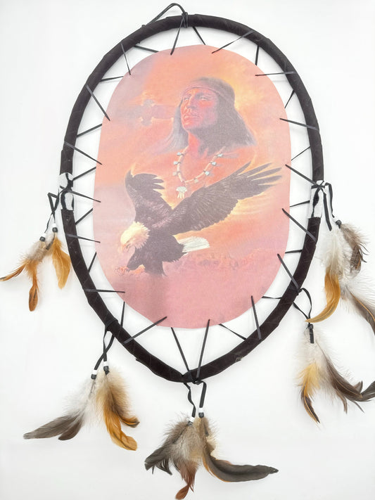 Ovaler Indianer mit Adler