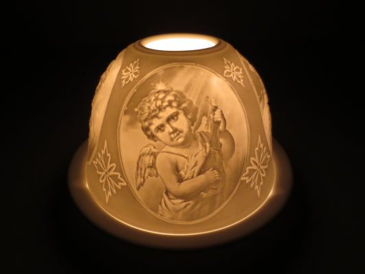 Porzellan-Teelichthalter Cupid Music 8 cm