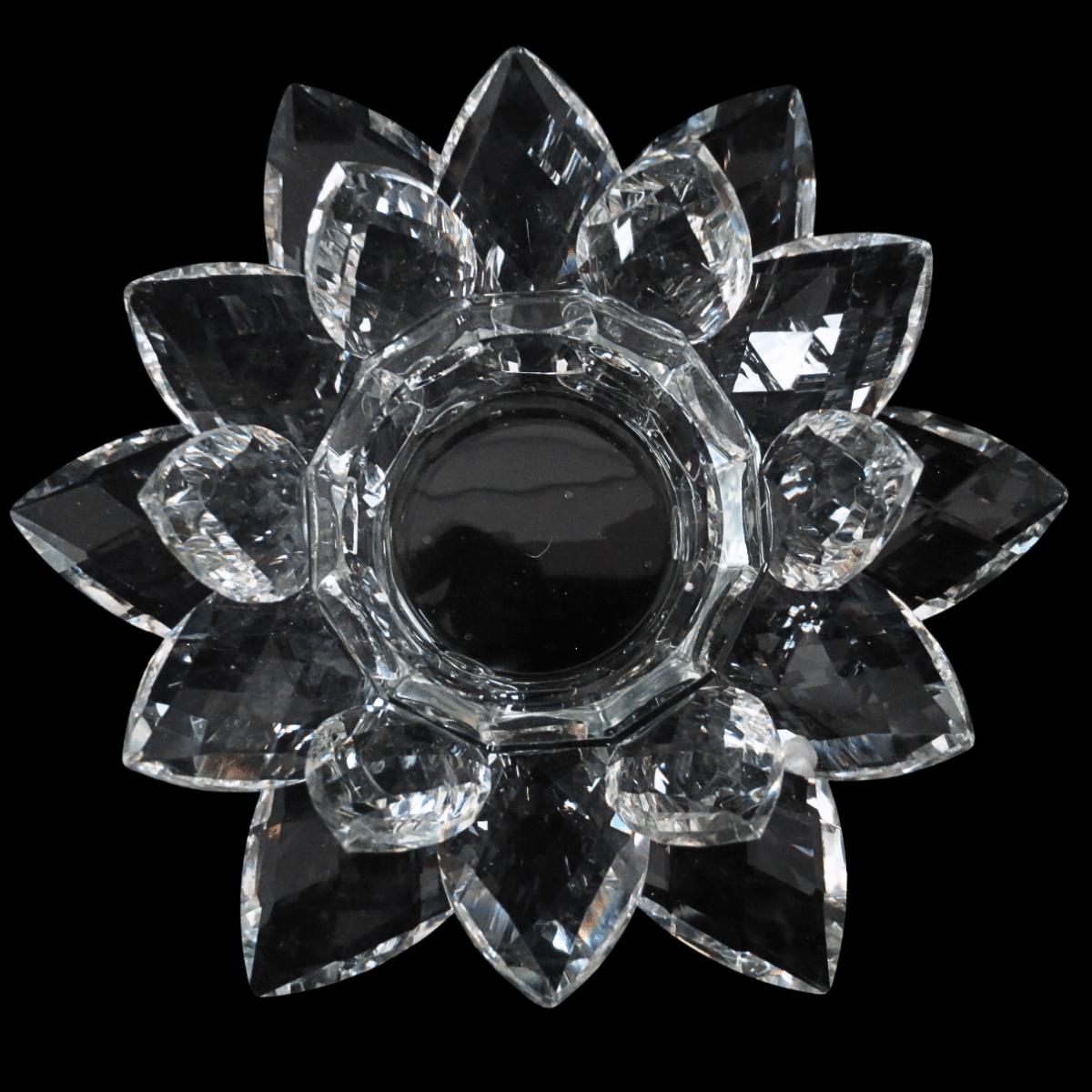 Produkttitel: Kristall-Lotus Teelichthalter (Groß)