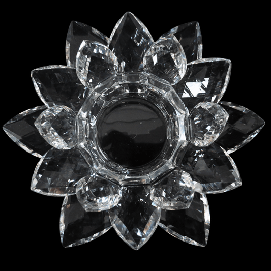 Produkttitel: Kristall-Lotus Teelichthalter (Groß)