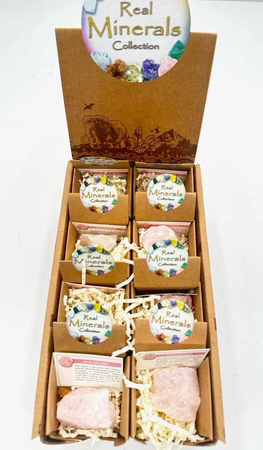 Natürliche Rosenquarz Kristallcluster Set (16 Stück)