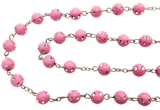 Rosenkranz rosa rund mit diamanten