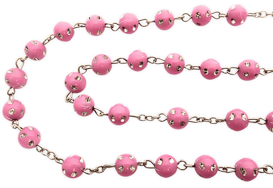 Rosenkranz rosa rund mit diamanten