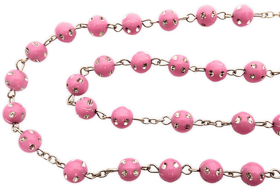 Rosenkranz rosa rund mit diamanten