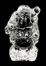 Stehender Happy-Buddha aus Kristallglas – 10 cm