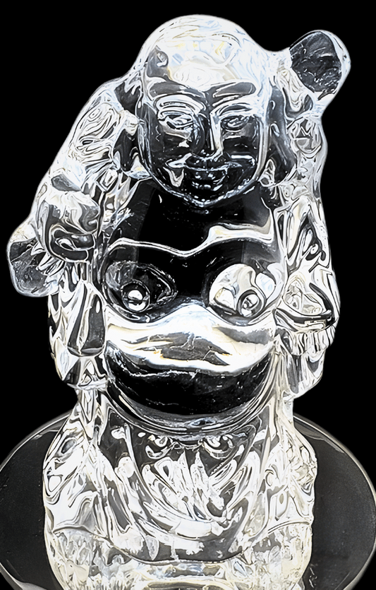 Stehender Happy-Buddha aus Kristallglas – 10 cm