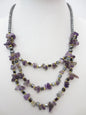 Stenen und Hämatitketting Amethyst 3 Lagen