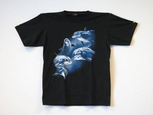 T-Shirt mit 5 Delfinen - M