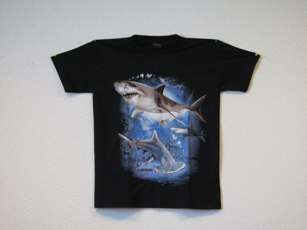 T-Shirt mit Hai - M
