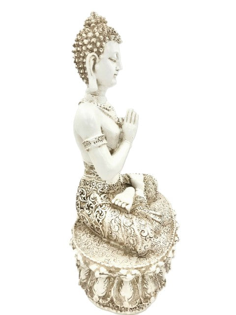 Tibetische Buddha-Statue – Weiß