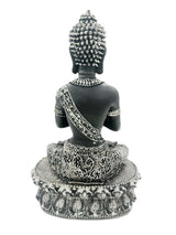 Tibetische Buddha-Statue – Schwarz und Silber