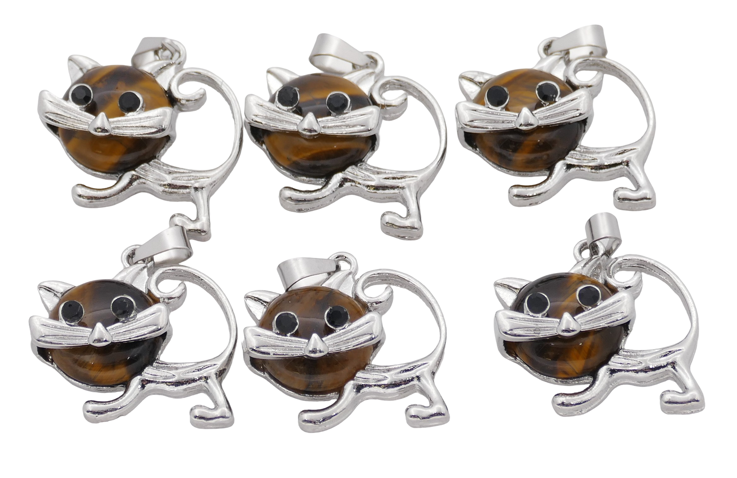 Tijgeroog Kat Edelsteen Kleiderbügel (Set aus 6 Stück)