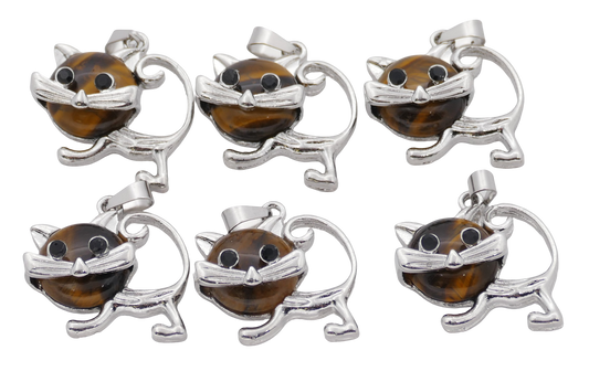 Tijgeroog Kat Edelsteen Kleiderbügel (Set aus 6 Stück)