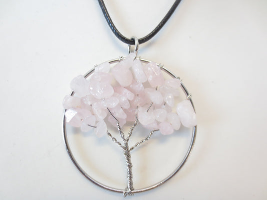 Tree of Life Halskette - Rosenquarz