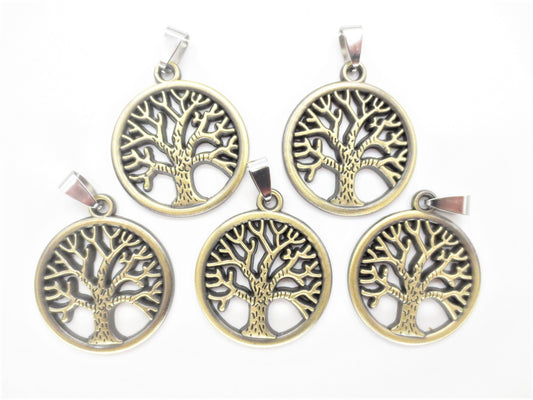 Tree of Life Pendant Set von 5 Bronze