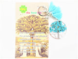 Tree of Life keychain amethyst turkis mit eule