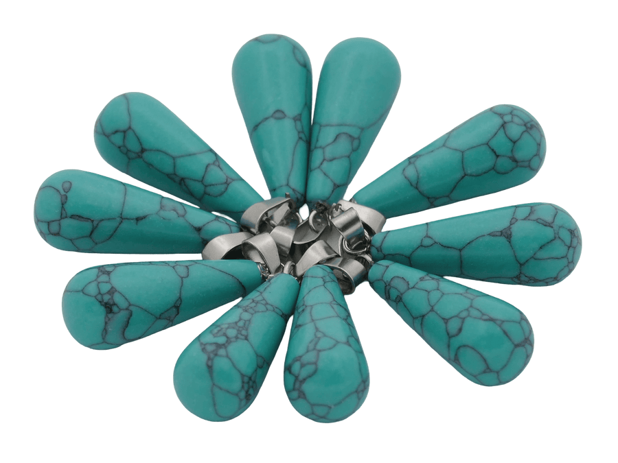 Türkis Tropfenanhänger (10 Stück)