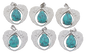 Turkoois Hanger mit Engelsflügeln (Set aus 6 Stück)