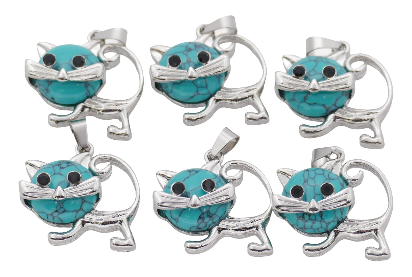 Turkoois Kat Edelsteen Kleiderbügel (Set mit 6 Stück)