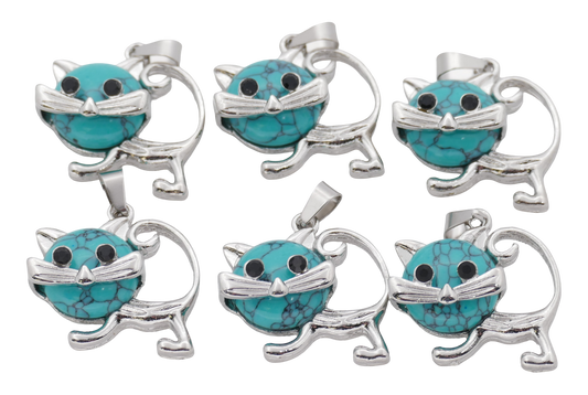 Turkoois Kat Edelsteen Kleiderbügel (Set mit 6 Stück)