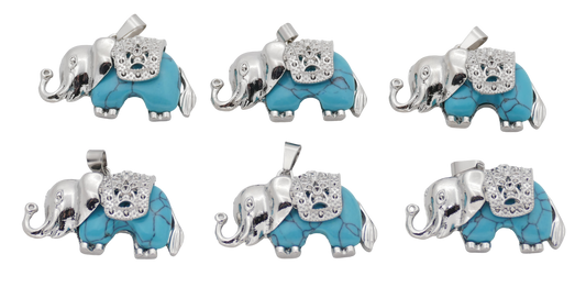 Turkoois Olifant Edelsteen Kleiderbügel (Set von 6 Stück)