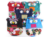 Bunte Handgemachte Eulen-Stofftasche mit Kordelzug Set (12 stück)