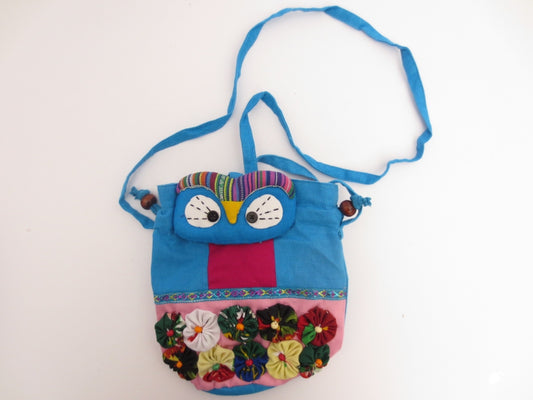 Bunte Handgemachte Eulen-Stofftasche mit Kordelzug Set (12 stück)