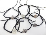 Verstellbare Lebensbaum-Armbänder – Schwarz, 6 Stück