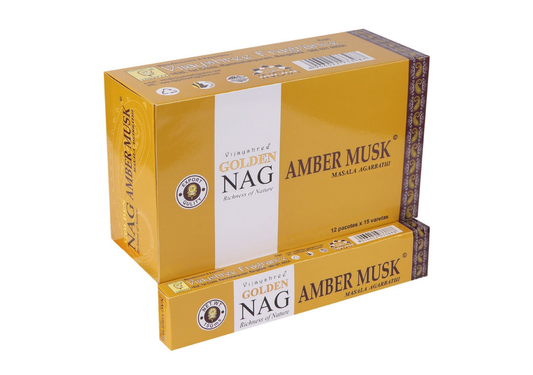 Golden Nag Amber Musk Masala Räucherstäbchen 15 g