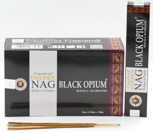 Golden Nag Black Opium Masala Räucherstäbchen 15 g