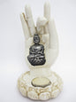 Räucherstäbchen-/Kerzenhalter mit weißer Buddha-Hand