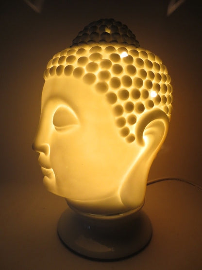 Ölbrenner/Lampe mit weißem Buddha-Kopf (groß)