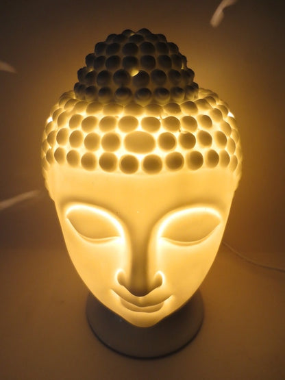 Ölbrenner/Lampe mit weißem Buddha-Kopf (groß)