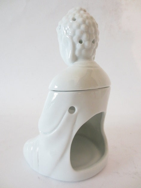 Weißer Meditations-Buddha-Ölbrenner (Luxus)