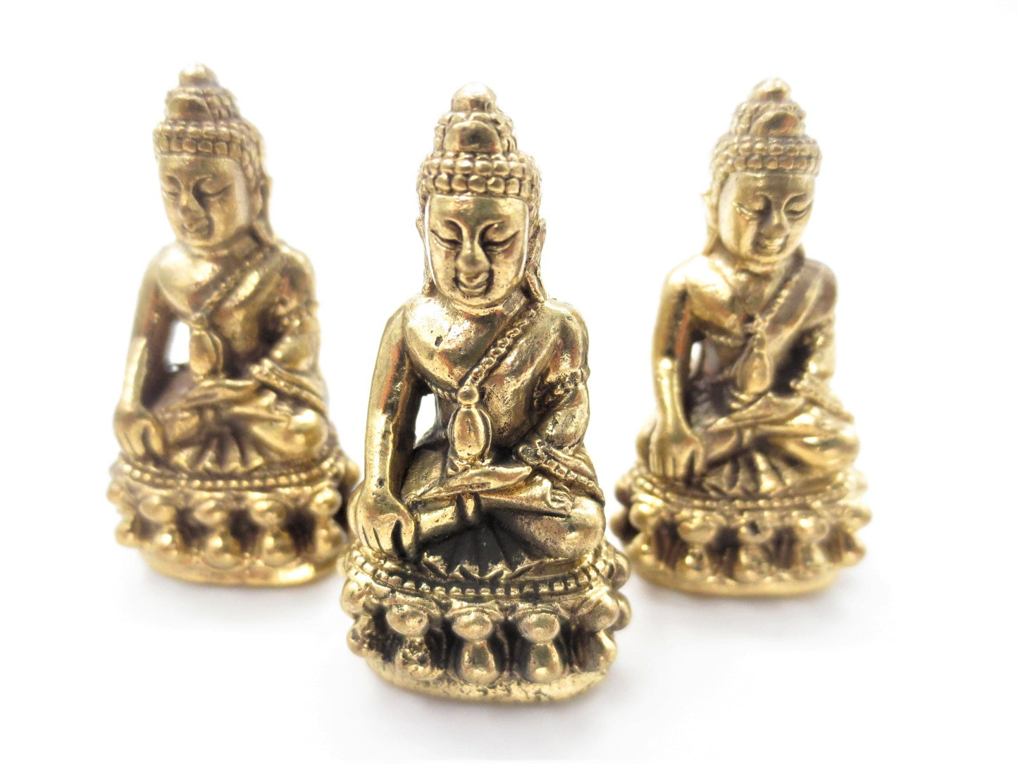 Großhandel – Bronze-Buddha mit Vase, 3er-Set