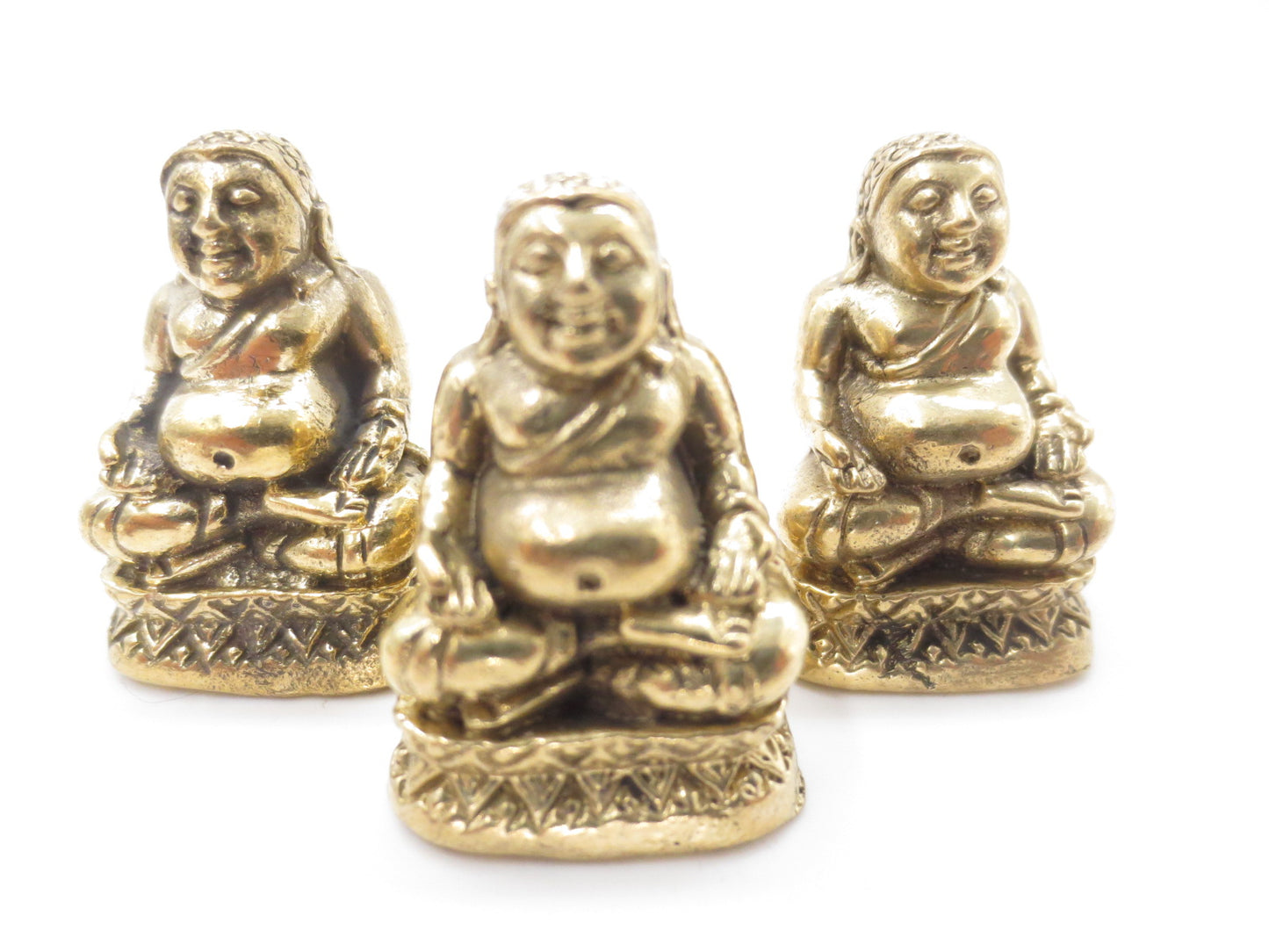 Großhandel – Bronzenes Set mit 3 dicken Buddha-Figuren