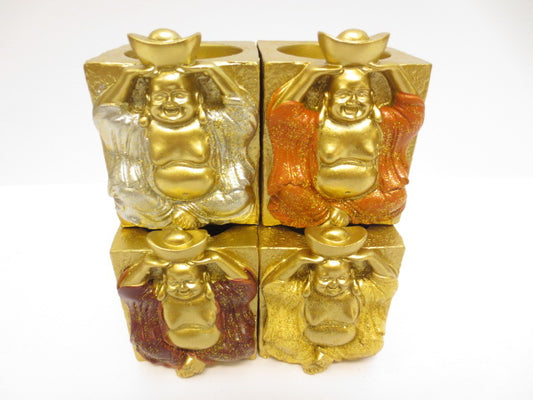 Großhandel – Golden Happy Buddha Teelicht-Set mit 4 Stück