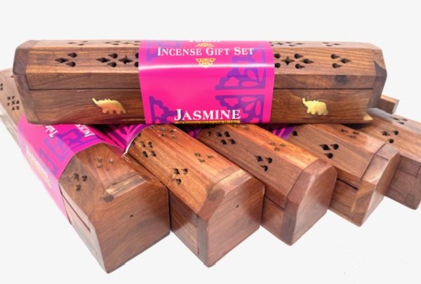 Großhandel - Tulasi Räucherstäbchenhalter-Geschenkset - Jasmin (6 Stück)