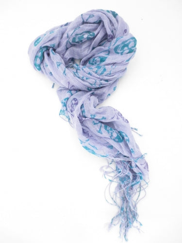 Großhandel - Viskoseschals mit Totenkopfmotiven, Set (12 Stück)