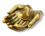 Bronzer Offene Hände-Räucherhalter für Stäbchen &amp; Kegel