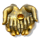 Bronzer Offene Hände-Räucherhalter für Stäbchen &amp; Kegel