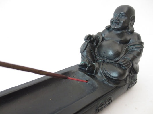 Schwarzer Sitzender Buddha Räucherstäbchenhalter