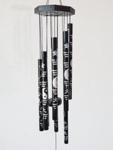 Feng Shui Windgong schwarz Yin Yang 70 cm