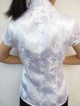 weiss mit blute Damen Tops